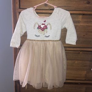 toddler 3T gold unicorn tulle dress